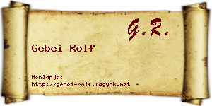 Gebei Rolf névjegykártya